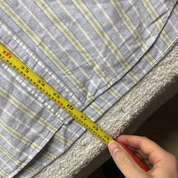 Vintage LL Bean Shirt Men XXL Tall Pastel Blue Green Stripes Oxford Button Down - Picture 7 of 11